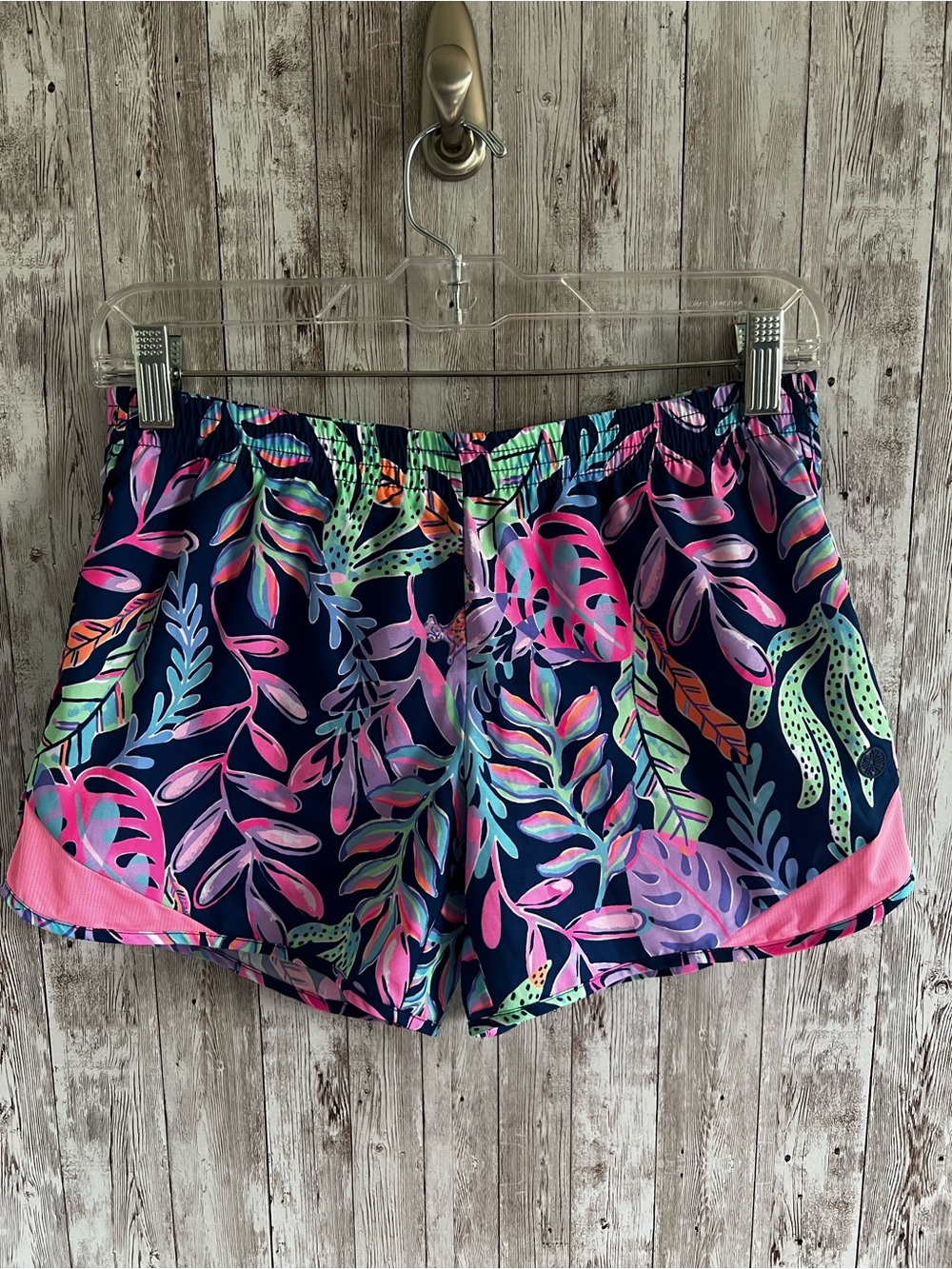 Lilly Pulitzer Ocean Trail Running Athletic Shorts Oyster Bay Navy XSmall
